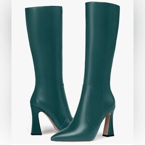 Elegant Teal Knee-High Boots